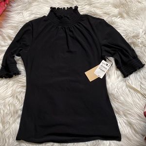 Halogen smocked neck blouse